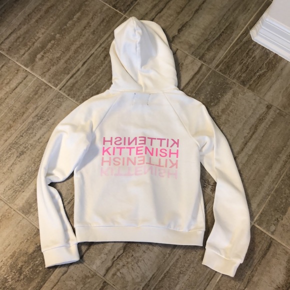 NWT Kittenish Logo Hoodie sweatshirt White Size Small - Picture 6 of 7